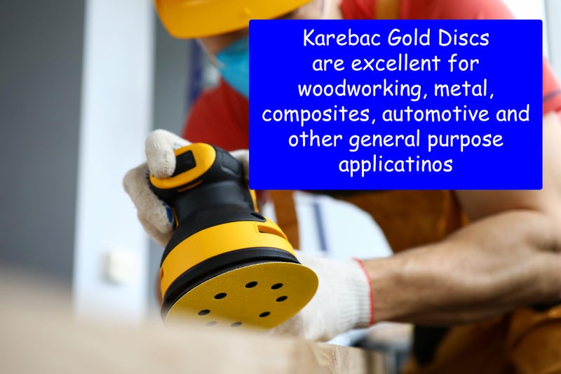 Karebac LR5C220 Premium Gold 5" PSA 220 Grit C-Weight Aluminum Oxide Stearated Sanding Discs 100 Discs/Linkroll